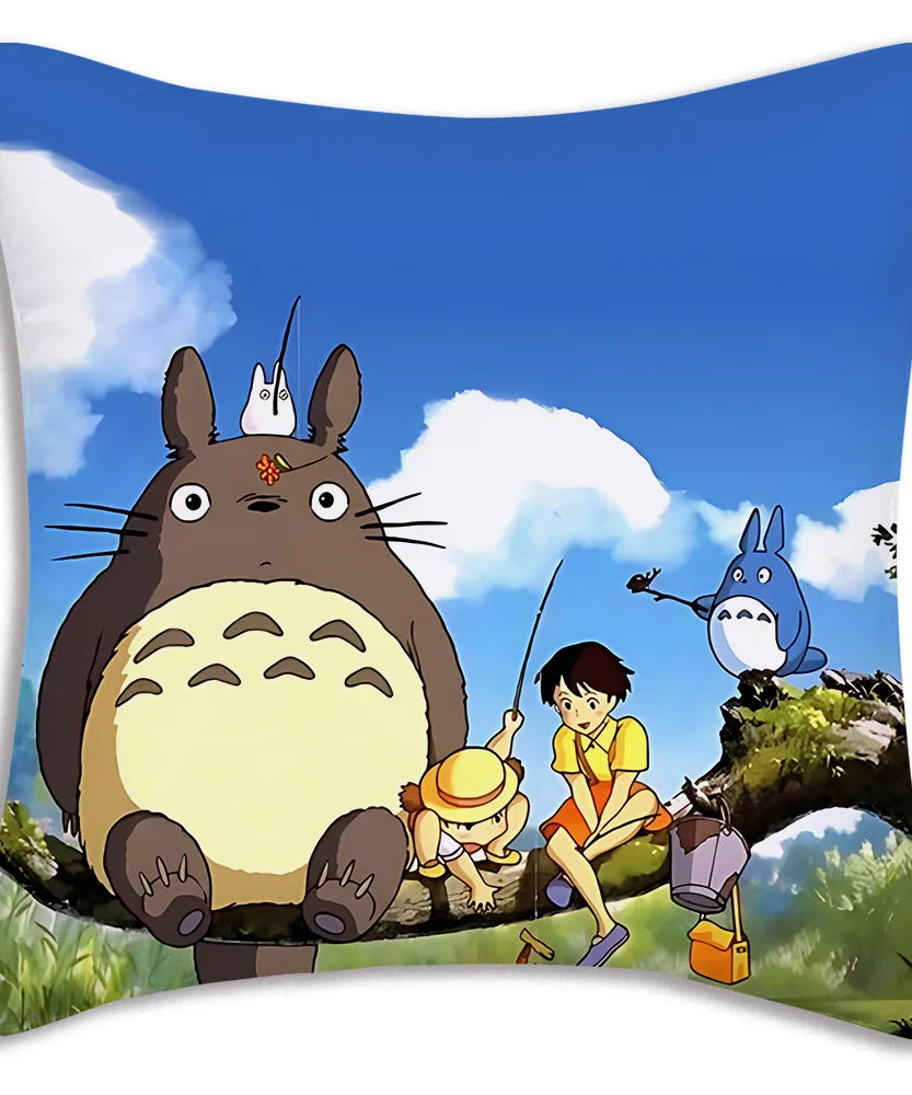 Anime T-TotoroS Kawaii Pillow Covers Cartoon Sofa Decorative Home Double-sided Printing Short Plush Cute Cushion Cover