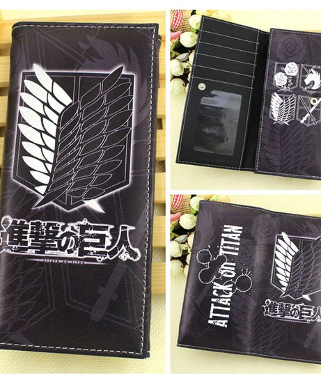 Attack on Titan Short Men Wallet Levi Survey Corps Men's Women's Coin Purse Scout Regiment Money Bag