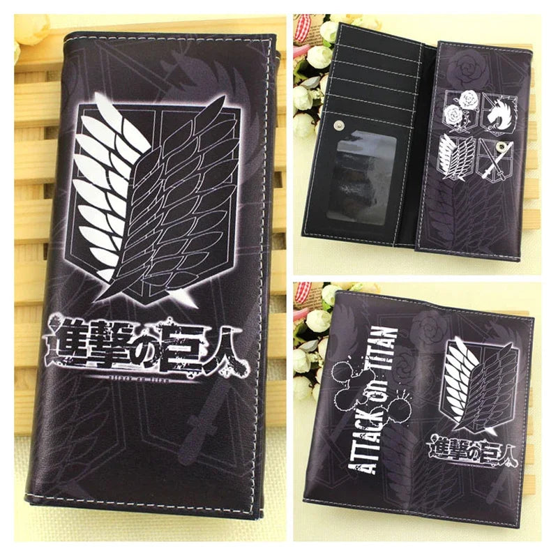 Attack on Titan Short Men Wallet Levi Survey Corps Men's Women's Coin Purse Scout Regiment Money Bag