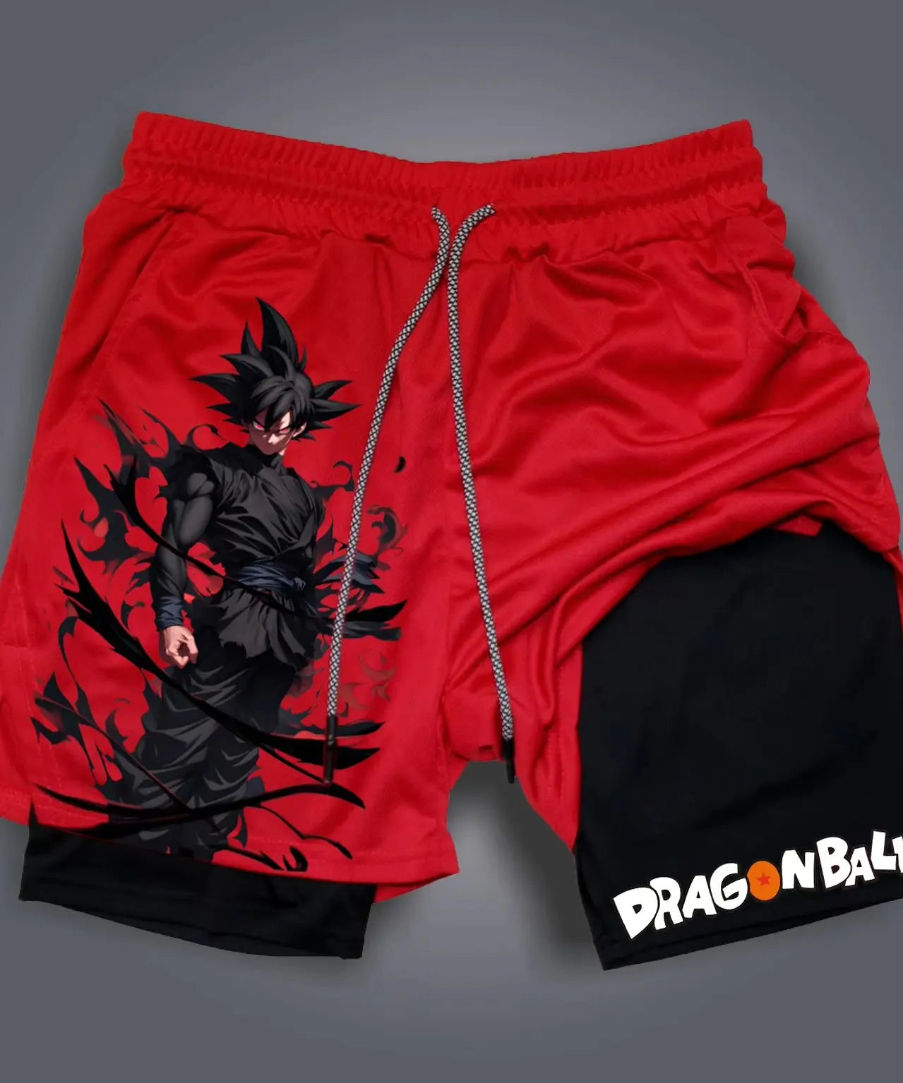 Dragon Ball Anime Men's Shorts Double Layer 2-in-1 Shorts Graphic Print Streetwear Summer Autumn Fitness Running Sports Pants