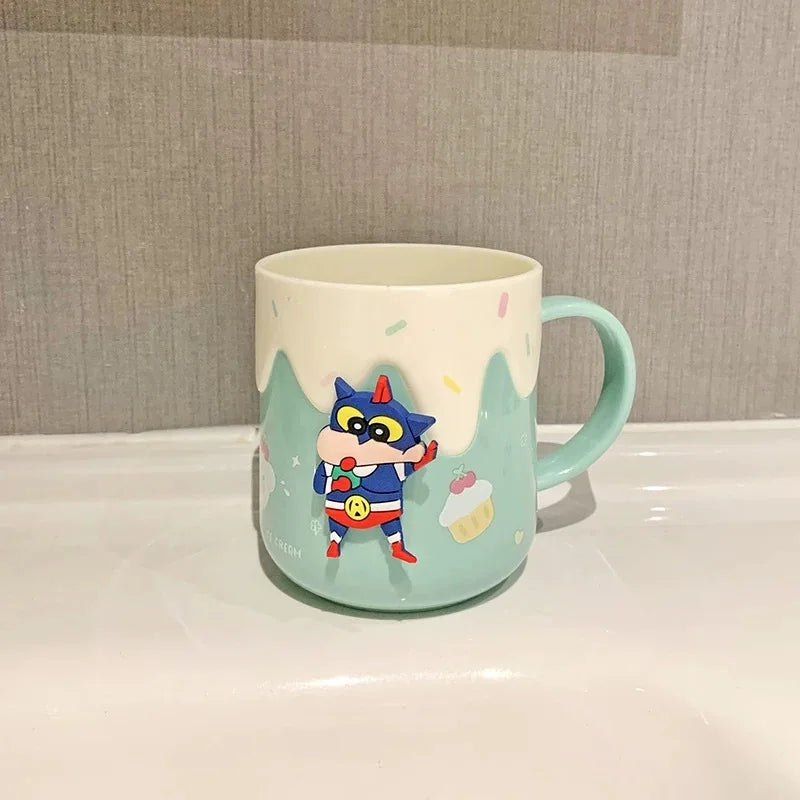 400ml Crayon Shinchans Cute Children Toothbrush Cup Anime Home Bathroom Toothpaste Holder Colorful Toothbrush Tools Storage Cup