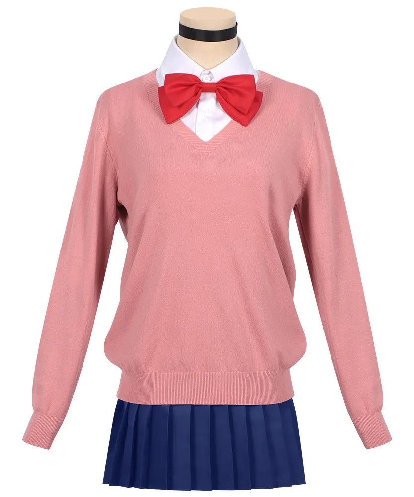 Anime Momo Ayase Cosplay Costume Women Sailor Dress Pink Sweater Skirt School Uniform Disguise Suits Halloween Carnival Clothes