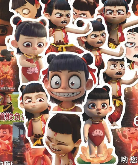 Nezha: The Devil Child's Sea Emoji Package Personality Sticker Cute Diy Waterproof Sticker Holiday Gift Kids toys