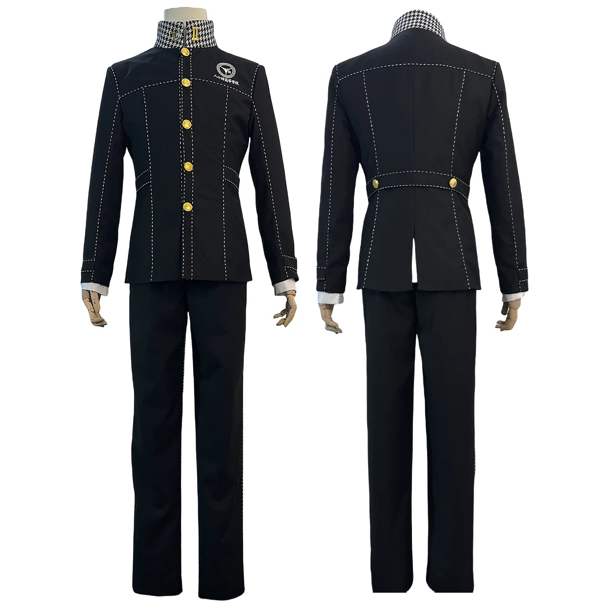 P4 Game Yu Narukami Cosplay Costume Wig School Uniform Embroidery Plaid Collar Suit Pants White Shirt Daily Wear