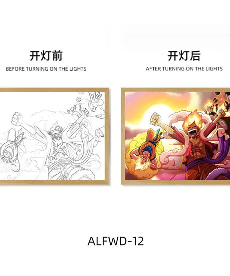 Sun God Nika Luffy Light-Up Frame – One Piece LED Desktop Decor