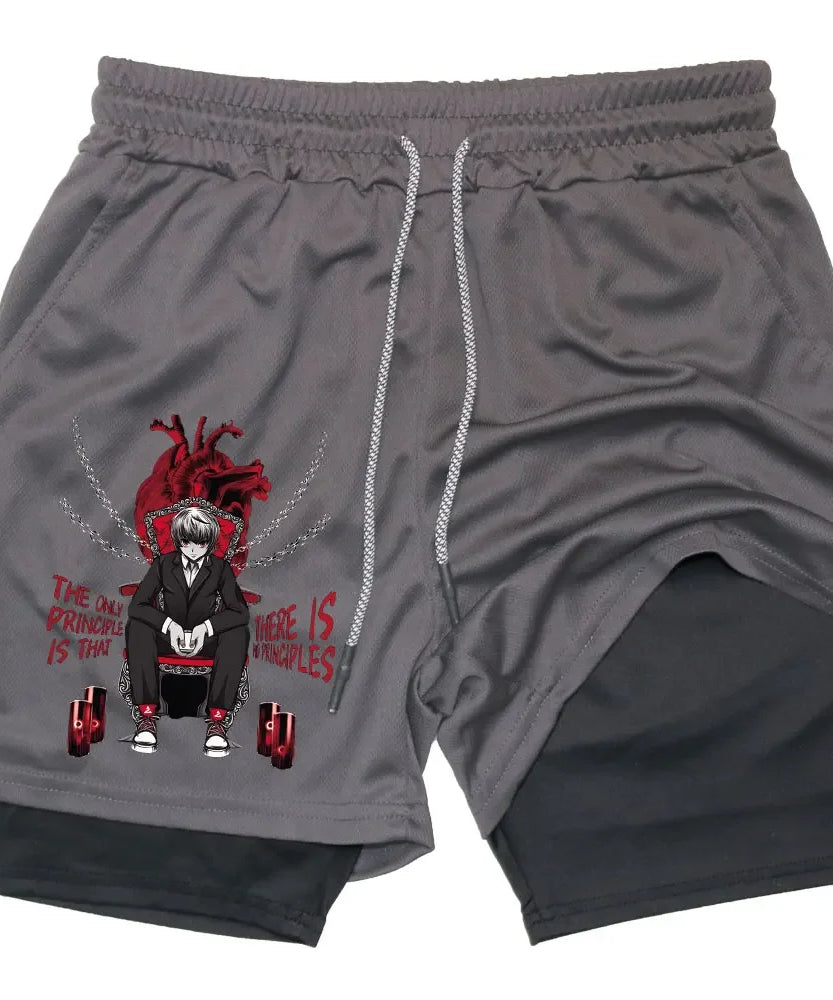 Kurapika Anime 2-in-1 Gym Shorts – Breathable Compression Sportwear