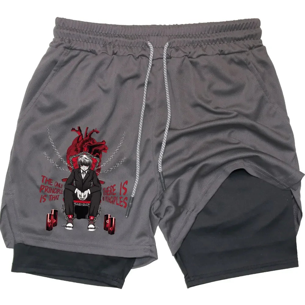 Kurapika Anime 2-in-1 Gym Shorts – Breathable Compression Sportwear