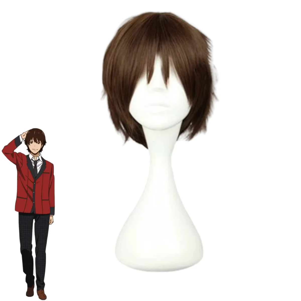 Kakegurui Ryota Suzui Cosplay Costume – Red JK Uniform with Wig for Men