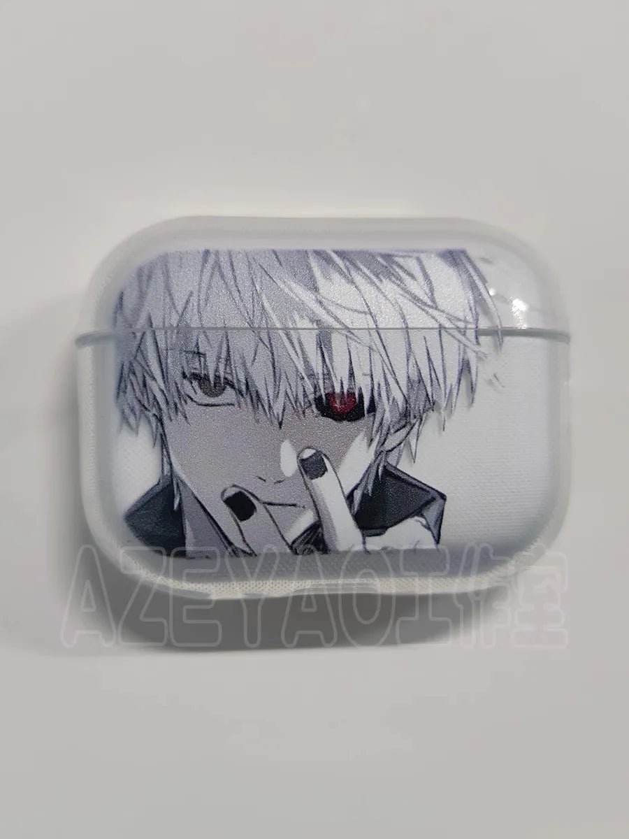 Anime Luxury Tokyo Ghoul Airpods Case For Apple Airpods 4Shockproof Cover For AirPods 4 Pro Pro2 Transparent Earphone Cases Bags