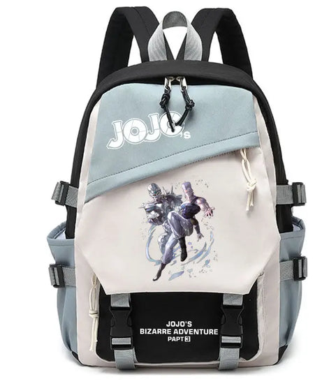 Kujō Jōtarō Anime JoJo's Bizarre Adventure Backpack Student School Bag Canvas Teens Outdoor Travel Backpack Fashion Gift