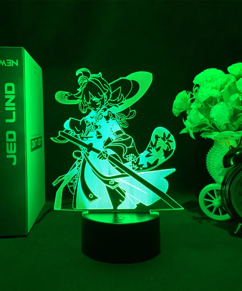 Newly Genshin Impact Night Light Yae Miko Game Figures Acrylic Stand Model 3D Table Lamp Kids Git Acrylic Bedside lamp