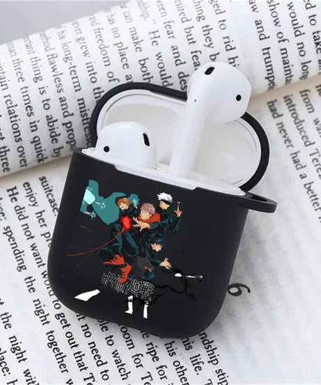 Anime Jujutsu Kaisen Case for Airpods 3 2 1 Pro Silicone Bluetooth Headphone Cover Gojo Satoru Air Pod Earphone Box Black Coque