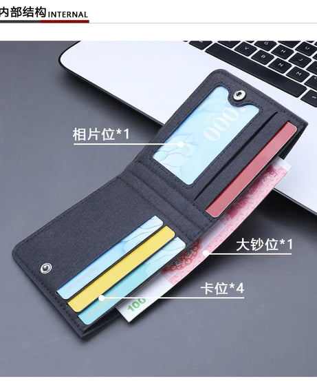 One Piece Letter Men Short Wallet Man Luffy Alphabet Canvas Wallet Man Credit ID Card Holder Anime Foldable Pocket Coin Purse