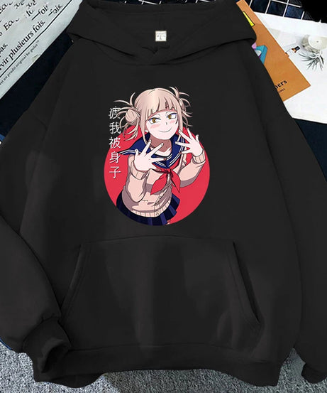 New Fashion Personality Hoodies Anime Himiko Toga Printing Hooded Pullover Women Men Casual Long Sleeve Sweatshirts Tops