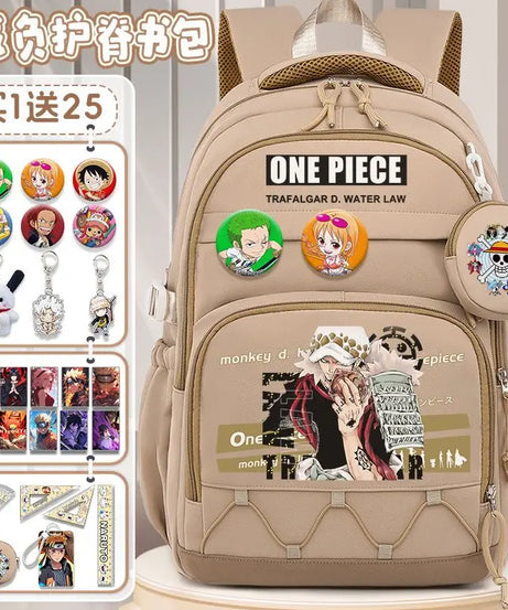 One Piece Luffy Backpack – Large Canvas School & Travel Bag
