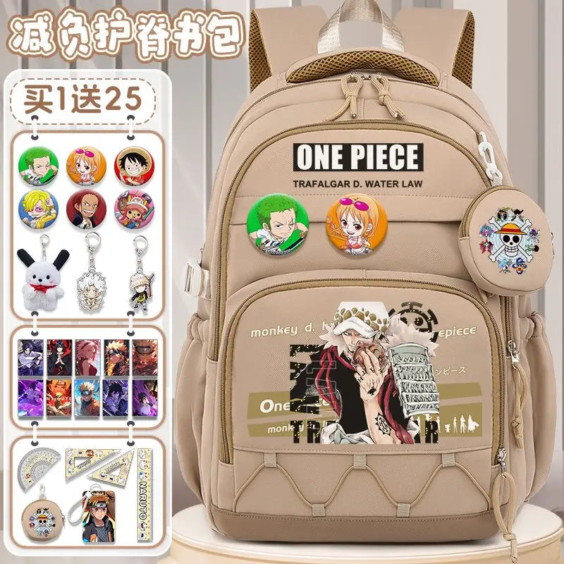 One Piece Luffy Backpack – Large Canvas School & Travel Bag