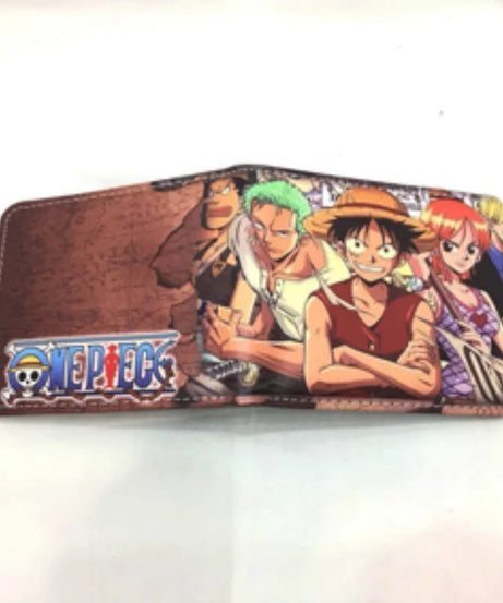 One Piece Anime PU Wallet Zoro Luffy Ace Character Wallet Foldable Portable Multi-Function Card Holder Coin Purse Birthday Gift