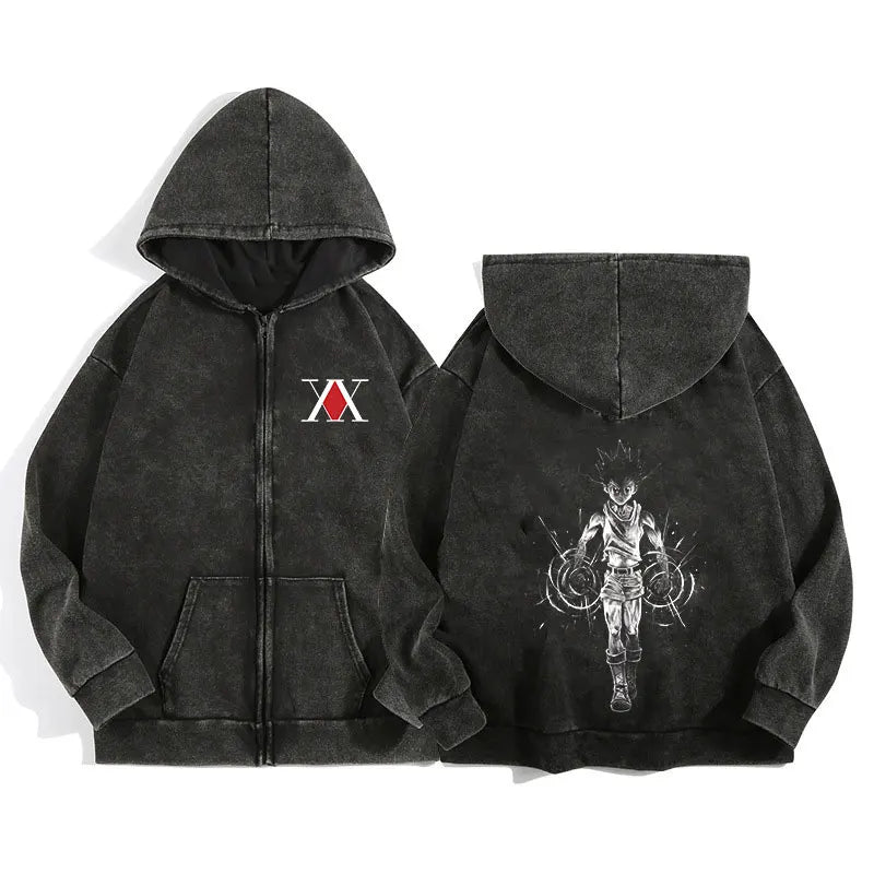 Hunter x Hunter Zip-Up Hoodie – Unisex Anime Streetwear Pullover