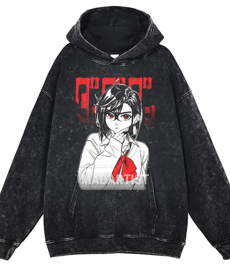 Anime dandadan Hoodies Vintage Washed Dan Da Dan Hooded Sweatshirts Oversize Streetwear Manga Ayase Momo Okarun Hoodie Men Women