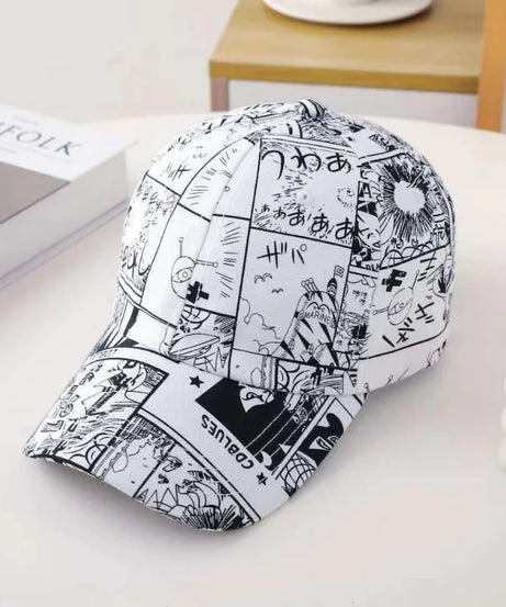 Anime ONE PIECE Luffy Graffiti Baseball Cap Spring and Summer Sunscreen Sunshade Bucket Hat Peaked Cap Two-dimensional
