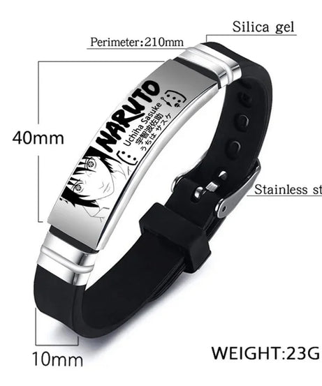 Naruto Kakashi Bracelet Stainless Steel Men's Women's Jewelry Pendant Charm Couple Bracelets for Lover Friend Women Gifts New