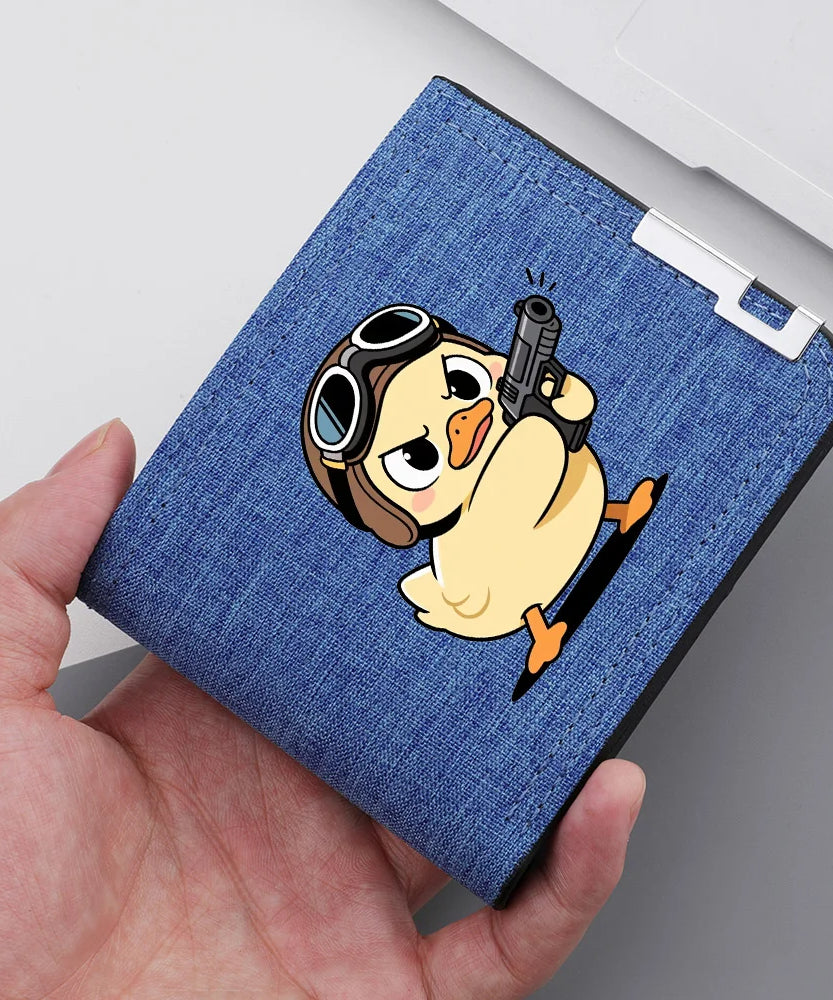 Men's Short Wallet Canvas Material Anime Personality Youth High School Multi-Slot Card Wallet