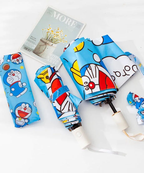 Doraemon sun umbrella cute personality creative fashion folding thickened sunscreen sunshade umbrella holiday gift