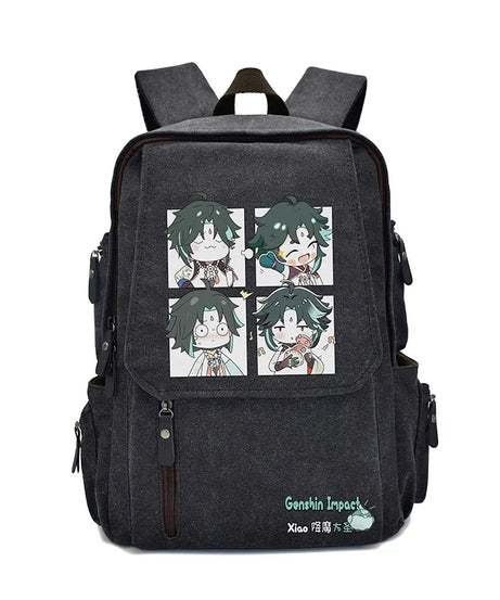 New Genshin Impact Anime Peripheral Rucksack Primary and Secondary School School Bag Men's and Women's Backpack Birthday Gift