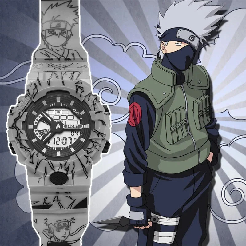 Naruto Kakashi Student Sport Watches Children's Watch Electronic WristWatch Waterproof Clock Digital Watch for Boys Girls Gift