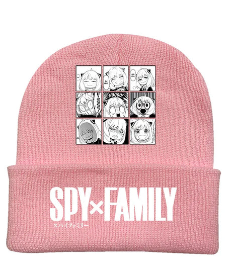 New Spy×Family Peripherals for Men and Women New Personalized Creative Letter Printing Soft, Comfortable and Warm Knitted Hats