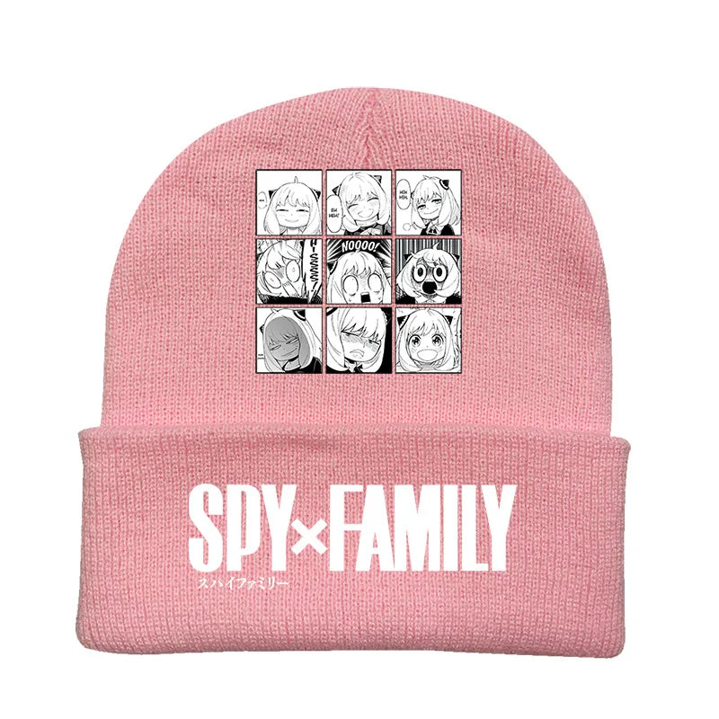 New Spy×Family Peripherals for Men and Women New Personalized Creative Letter Printing Soft, Comfortable and Warm Knitted Hats