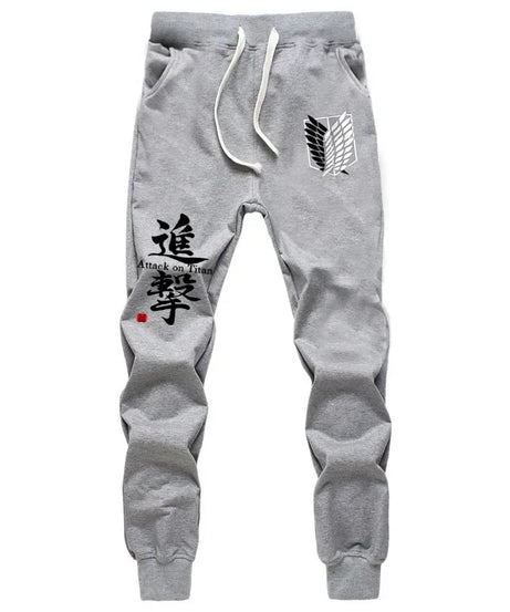 New Fashion Anime Attack on Titan Sports Sweat Breathable Pants Students Men Women Print Cotton Straight Pants Jogging Long Pant