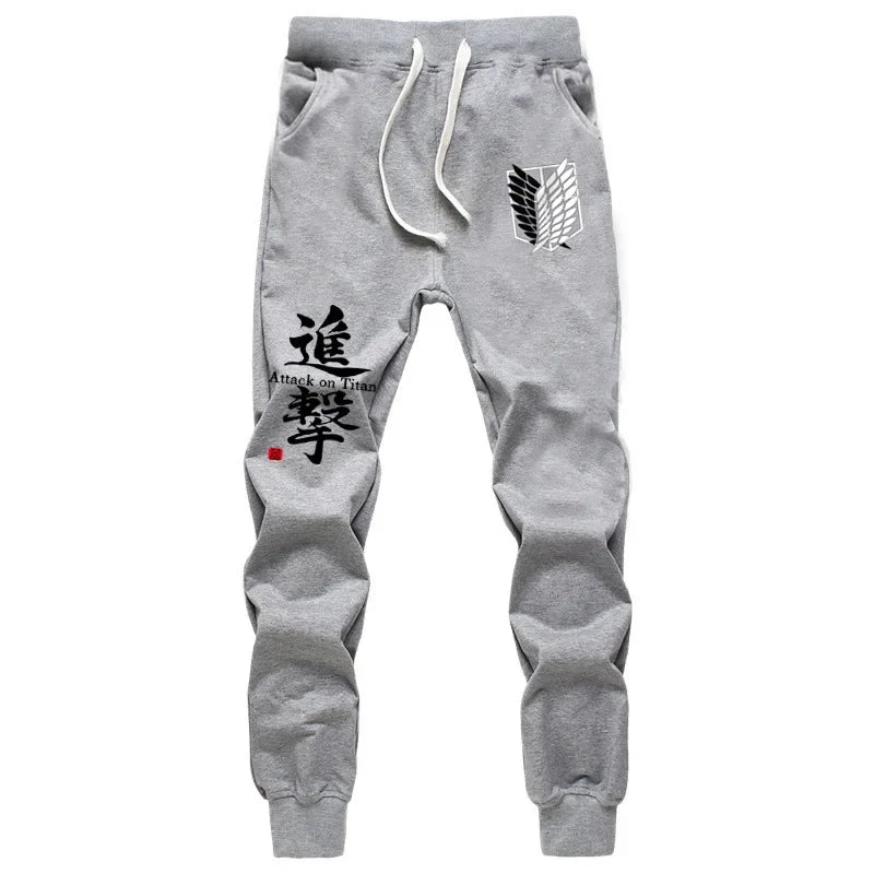New Fashion Anime Attack on Titan Sports Sweat Breathable Pants Students Men Women Print Cotton Straight Pants Jogging Long Pant