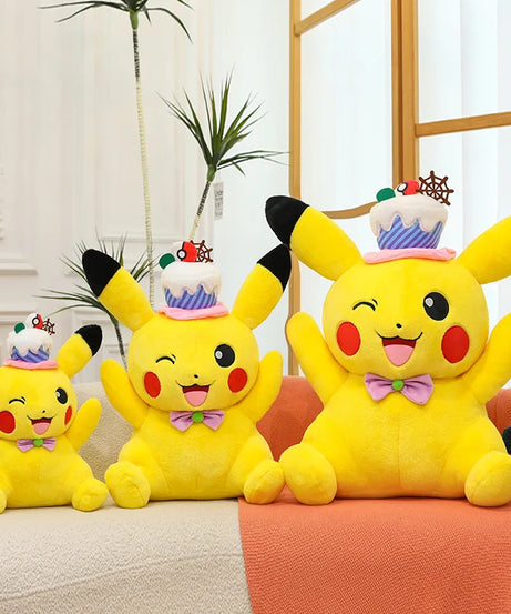 Pokemon Kawaii Pikachu Plush Toy Stuffed Doll Large Pillow for Kids Birthday Xmas Gift Pokemon Cake Plushie Arcade Prize