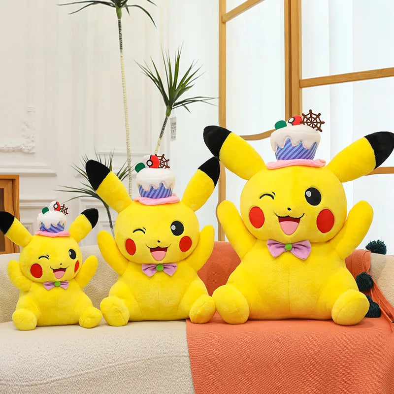 Pokemon Kawaii Pikachu Plush Toy Stuffed Doll Large Pillow for Kids Birthday Xmas Gift Pokemon Cake Plushie Arcade Prize