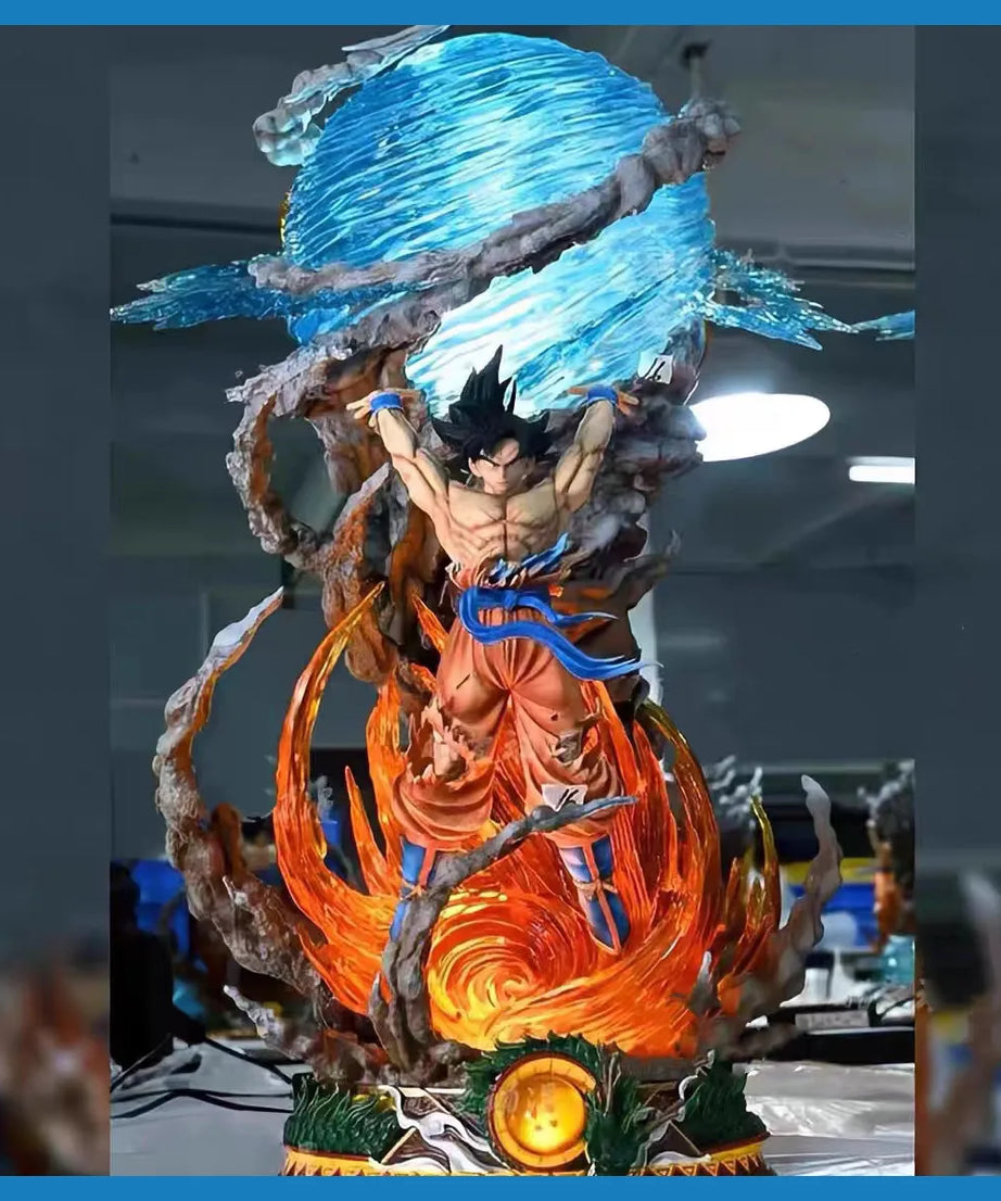 25cm Dragon Ball Figures Spirit Bomb Sou Goku Anime Figures Super Saiya Pvc Statue Doll Action Figure Model Collection Toys Gift