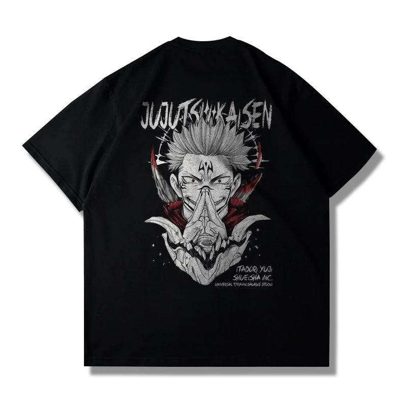 Anime Jujutsu Kaisen Ryomen Sukuna T-Shirt – Oversized Cotton Graphic Tee