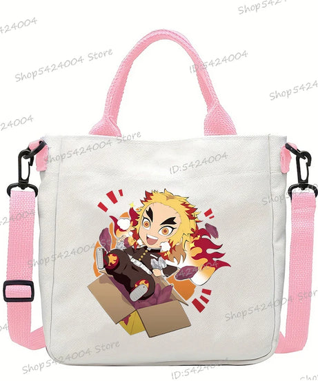 Demon Slayer Crossbody Bag – Rengoku & Tengen Graphic Print Shoulder Bag