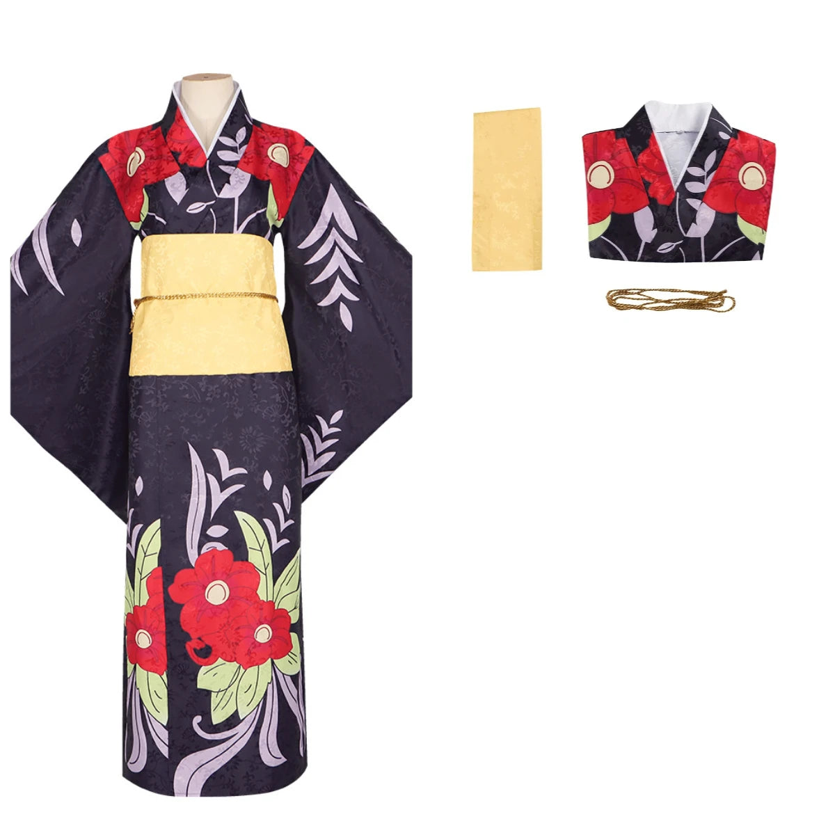Demon Slayer Anime Peripheral Makomo Kanroji Mitsuri Kokushibo Nakime Costume  Style Kimono Cos Outfit Halloween Party