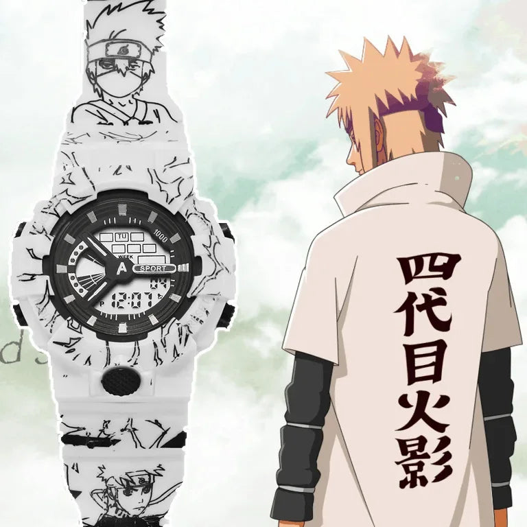 Naruto Kakashi Student Sport Watches Children's Watch Electronic WristWatch Waterproof Clock Digital Watch for Boys Girls Gift