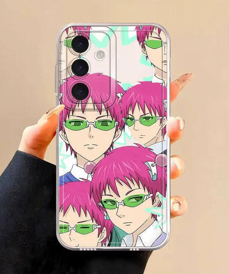 Cute Boy Saiki K-Kusuo Phone Case for Samsung Galaxy A13 A15 A16 A14 A12 A35 A34 A73 A35 A71 A72 A25 A22 Soft Cover