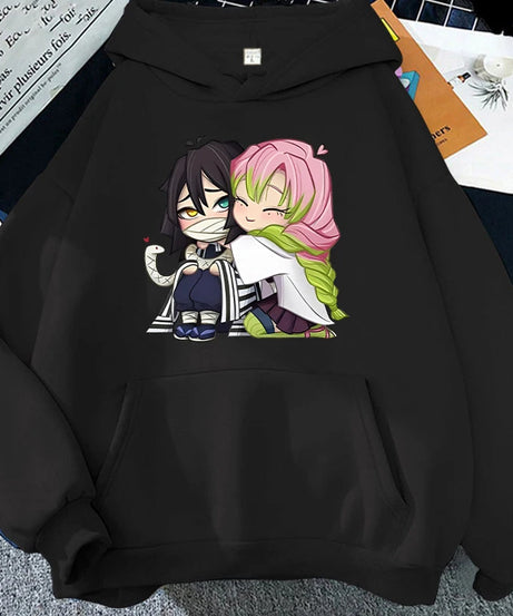 Hot Sale Autumn And Winter Fashion Long-Sleeved Outdoor Casual Loose Sweater Anime Kanroji Mitsuri Iguro Obanai Printing Hoodies