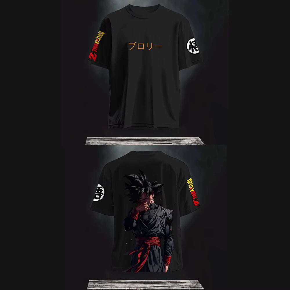 Summer New Dragon Ball Animation T-shirt Men's and Women's Harajuku Loose Casual Children's Parent-child Short-sleeved Top