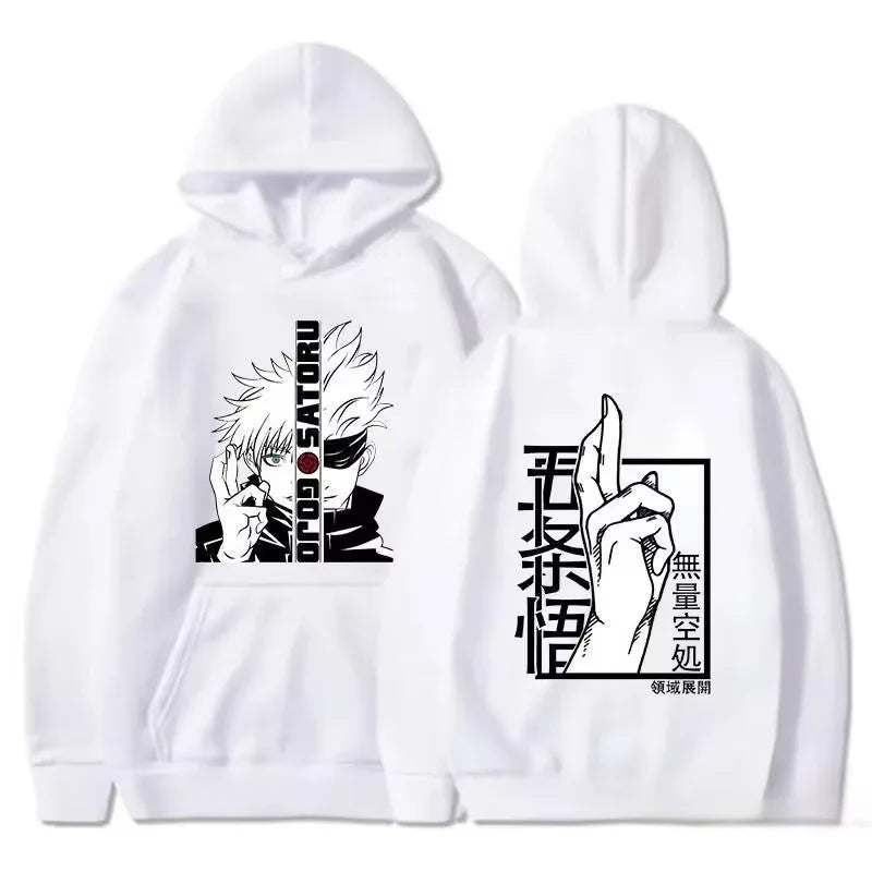 Jujutsu Kaisen Gojo Satoru Kanji Graphic Hoodie Harajuku Streetwear 7
