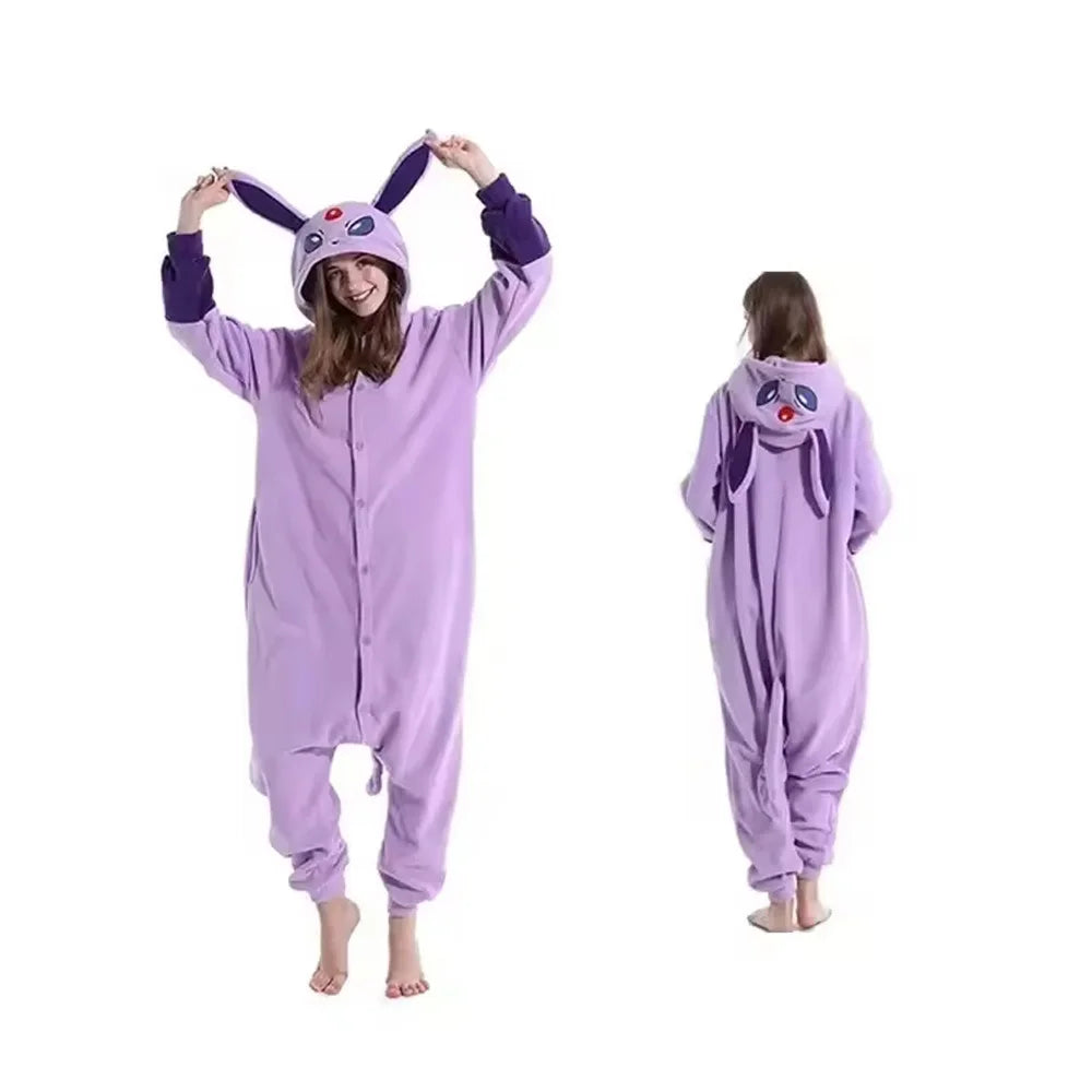Pokémon Anime Onesie Kigurumi Cosplay Costume – Cozy Flannel Pajamas Jumpsuit for Adults 7