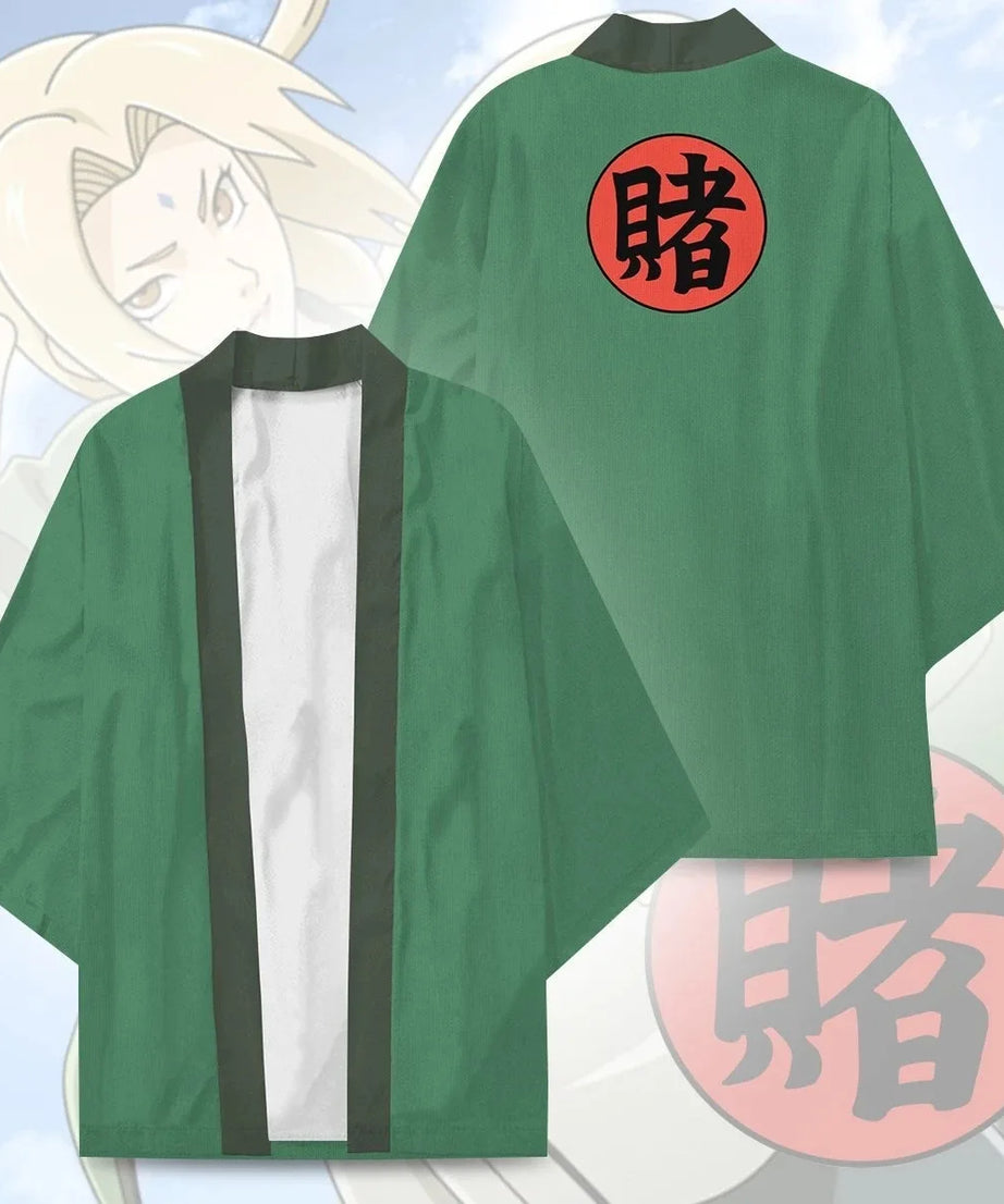 Uchiha Itachi shirt  Kimono Cardigan Print Crow Loose Blouse Shirt Haori Obi Asian Clothes Harajuku Streetwear