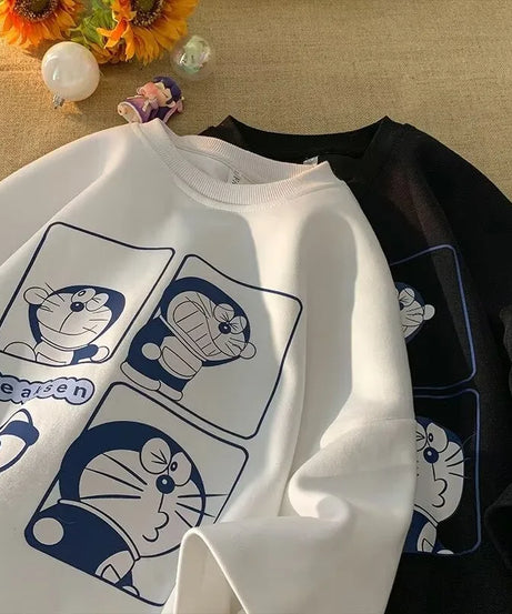 Minimalist Doraemon T-Shirt – Oversized Japanese Style Tee (M–8XL)