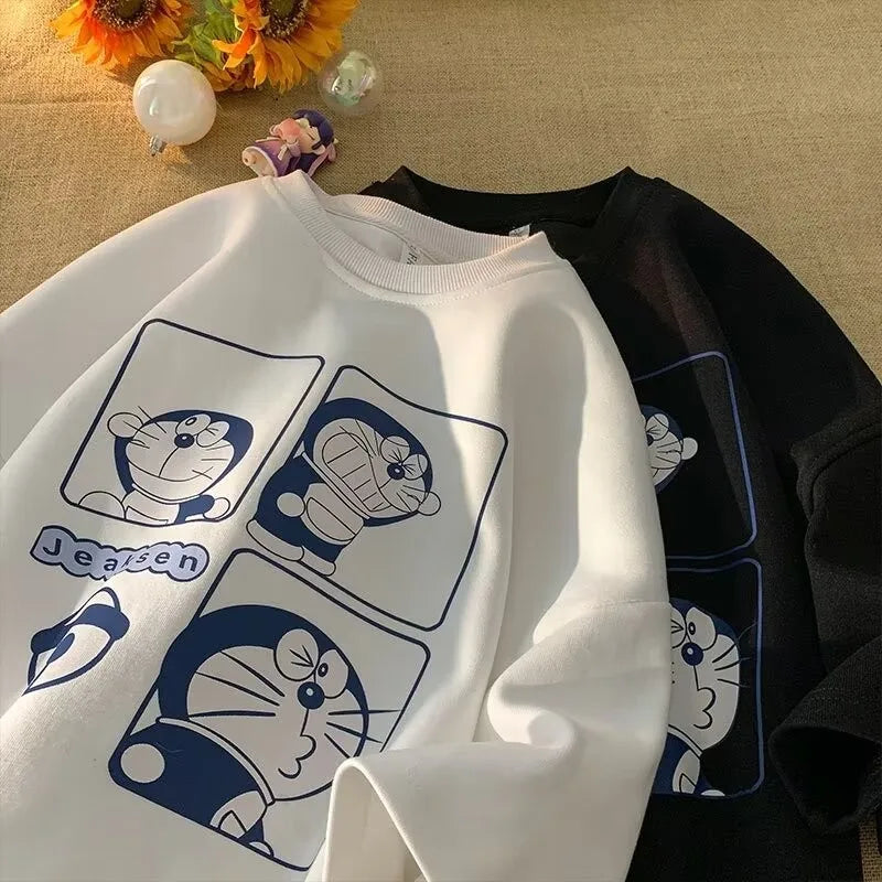 Minimalist Doraemon T-Shirt – Oversized Japanese Style Tee (M–8XL)