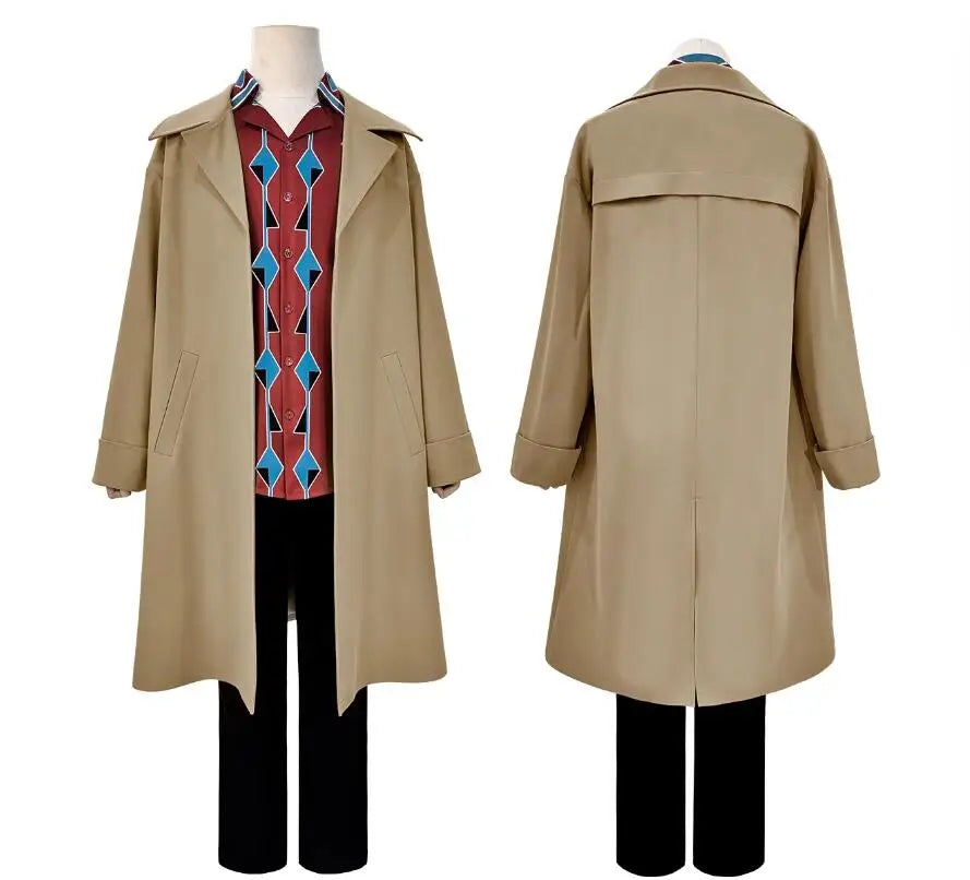 Anime Men’s Nagumo Yoichi Cosplay Costume – Sakamoto Days Cloak, Shirt, Pants Uniform Set for Halloween & Christmas