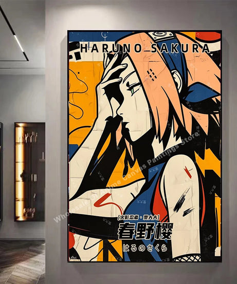 Naruto Graffiti Poster – Itachi Uchiha Akatsuki Anime Wall Art for Home Decor